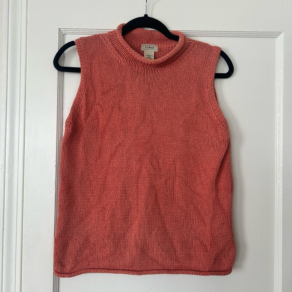 Vintage LL Bean Sleeveless Knit Top in Coral